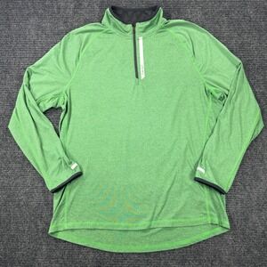 Hind Mens 24/7/365 Run Quarter Zip Pullover Green Heather Reflective XL